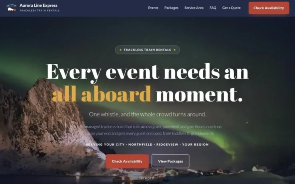 Aurora Line Express: sample website design